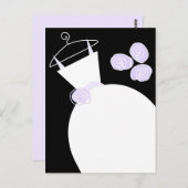 Paars briefkaart van de bruidpastei (Voorkant / Achterkant)