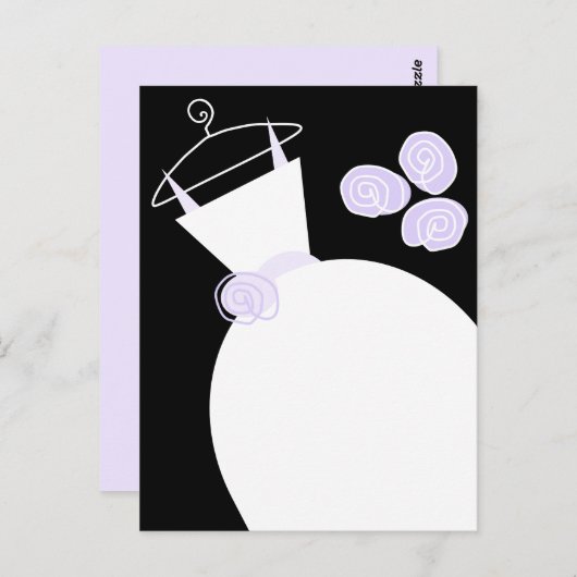 Paars briefkaart van de bruidpastei (Voorkant / Achterkant)