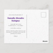 Paars Briefkaart van de Funky Class Year Afstudere (Achterkant)