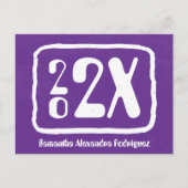 Paars Briefkaart van de Funky Class Year Afstudere (Voorkant)