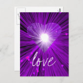 Paars briefkaart van de 'Love' (Voorkant / Achterkant)