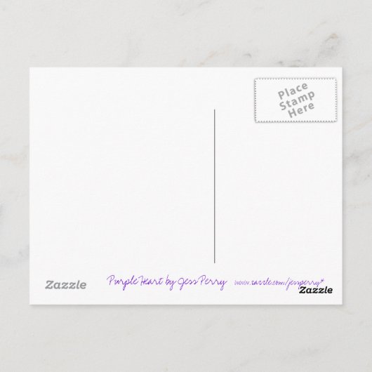 Paars briefkaart van de 'Love' (Achterkant)