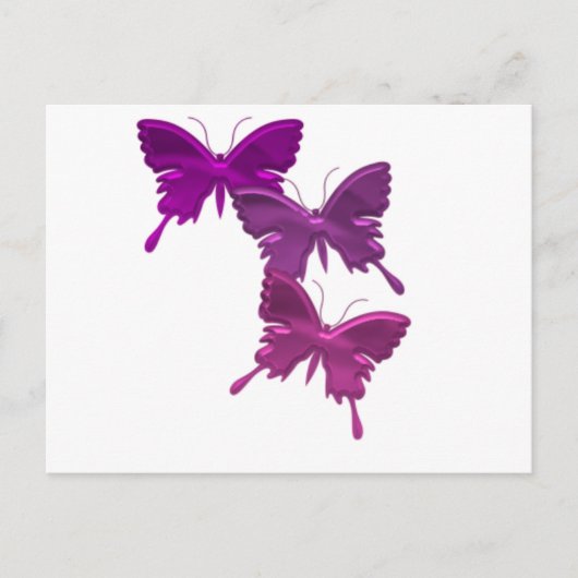 Paars Briefkaart voor vlinderontwerp (Voorkant)