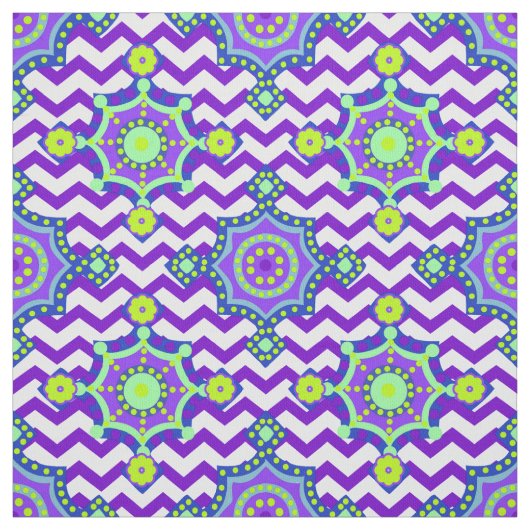 Paars Bright Boho Chevron | Carnavalkleur Stof (Swatch)