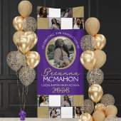 Paars & Brons 9 Foto Collage Afstuderen Vinyl Spandoek