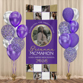 Paars & Brons 9 Foto Collage Afstuderen Vinyl Spandoek