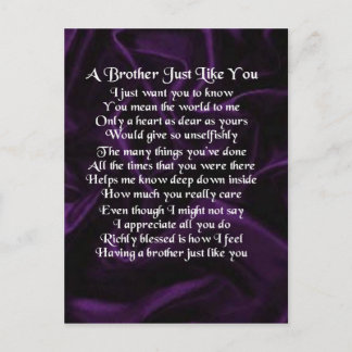 Paars Brother Poem Briefkaart