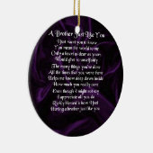 Paars Brother Poem Keramisch Ornament (Rechts)