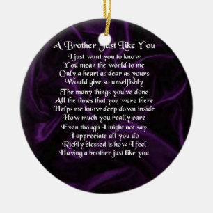 Paars Brother Poem Keramisch Ornament