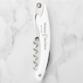 Paar's bruiloft Datum Modern Minimal Black & White Kurkentrekker (Voorkant)