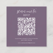 Paars | Bruiloft RSVP QR Code Informatiekaartje (Voorkant)