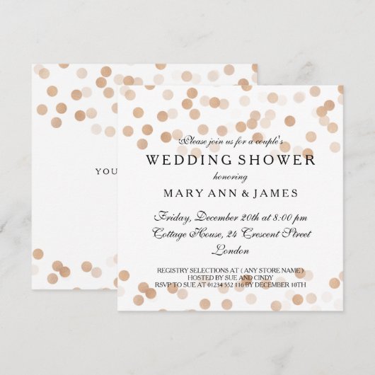 Paar's bruiloft Shower Copper Foil Glitter Lights Kaart (Voorkant / Achterkant)