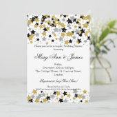 Paar's bruiloft Shower Gold Glitter Stars Kaart (Staand voorkant)