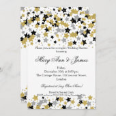 Paar's bruiloft Shower Gold Glitter Stars Kaart (Voorkant / Achterkant)