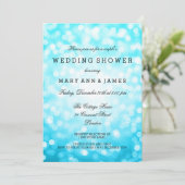 Paar's bruiloft Shower Turquoise Glitter Lights Kaart (Staand voorkant)