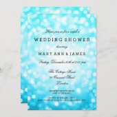Paar's bruiloft Shower Turquoise Glitter Lights Kaart (Voorkant / Achterkant)