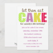 Paars/bruin laat ze de Birthday-uitnodiging tot he Kaart (Voorkant / Achterkant)