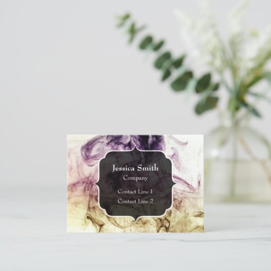 Paars bruin roky stof Abstract monogram Visitekaartje (Staand voorkant)