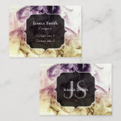 Paars bruin roky stof Abstract monogram Visitekaartje (Voorkant / Achterkant)