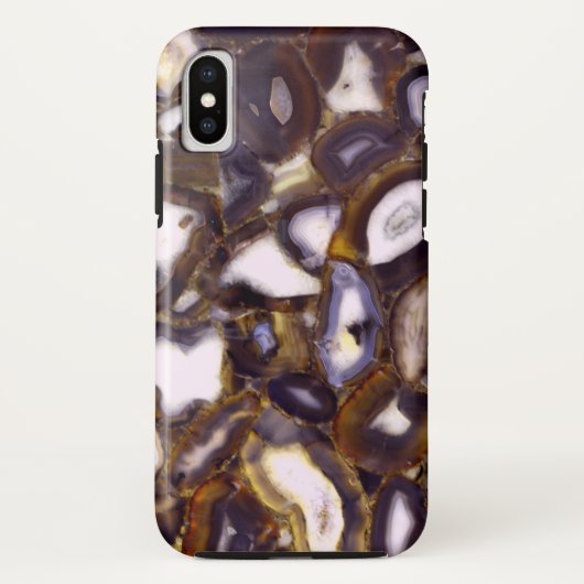 Paars Bruin Wit Agaat ontwerp Case-Mate iPhone Case (Achterkant)