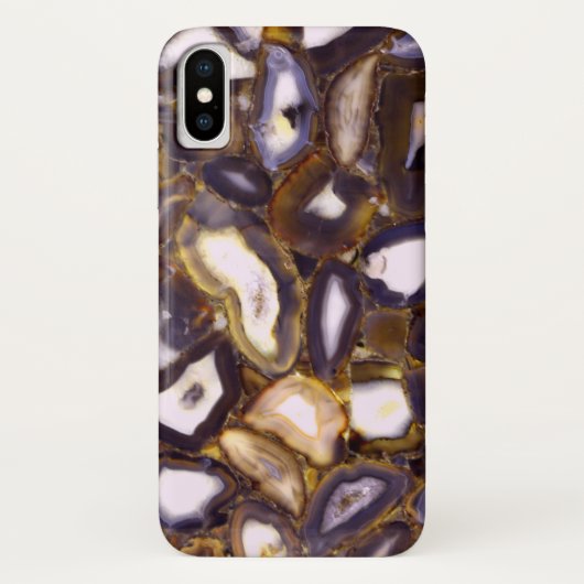 Paars Bruin Wit Agaat ontwerp Case-Mate iPhone Case (Achterkant)