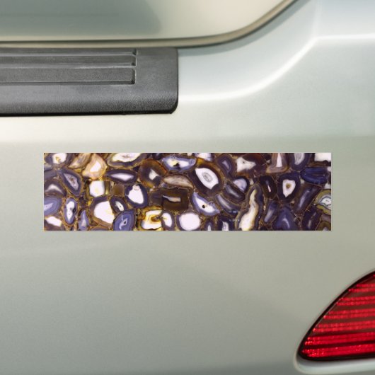 Paars bruin wit Agate-ontwerp Bumpersticker (Op auto)