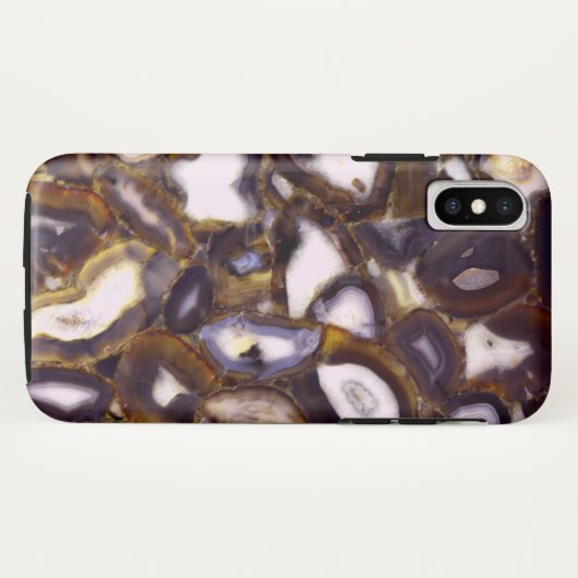 Paars bruin wit Agate-ontwerp Case-Mate iPhone Case (Achterkant (horizontaal))