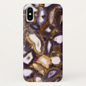 Paars bruin wit Agate-ontwerp Case-Mate iPhone Case (Achterkant)
