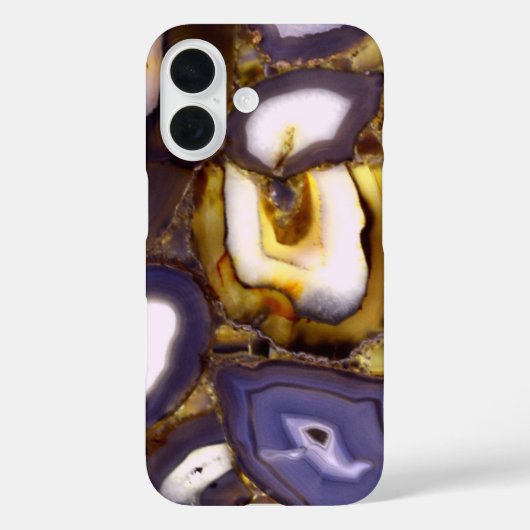 Paars bruin wit Agate-ontwerp Case-Mate iPhone Case (Achterkant)
