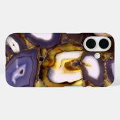 Paars bruin wit Agate-ontwerp Case-Mate iPhone Case (Achterkant (horizontaal))