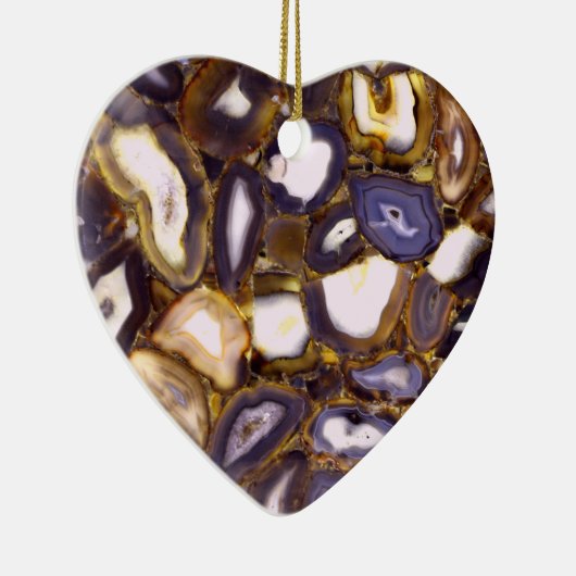 Paars bruin wit Agate-ontwerp Keramisch Ornament (Rechts)