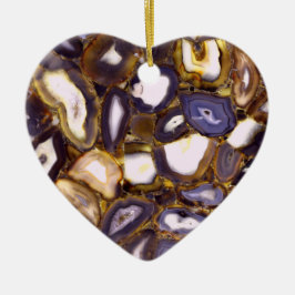 Paars bruin wit Agate-ontwerp Keramisch Ornament