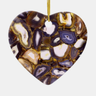 Paars bruin wit Agate-ontwerp Keramisch Ornament