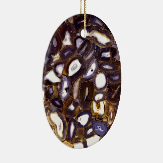 Paars bruin wit Agate-ontwerp Keramisch Ornament (Rechts)