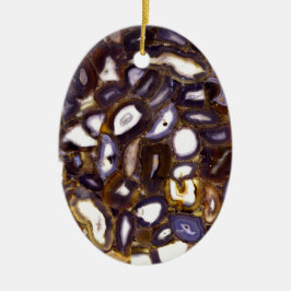 Paars bruin wit Agate-ontwerp Keramisch Ornament
