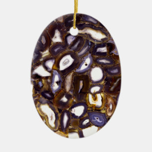 Paars bruin wit Agate-ontwerp Keramisch Ornament