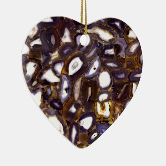 Paars bruin wit Agate-ontwerp Keramisch Ornament (Rechts)