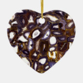 Paars bruin wit Agate-ontwerp Keramisch Ornament (Voorkant)