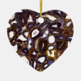 Paars bruin wit Agate-ontwerp Keramisch Ornament