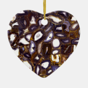 Paars bruin wit Agate-ontwerp Keramisch Ornament