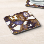 Paars bruin wit Agate-ontwerp Onderzetter (Linkerzijde)