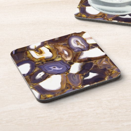 Paars bruin wit Agate-ontwerp Onderzetter (Linkerzijde)