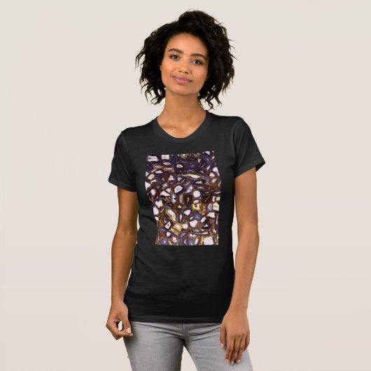 Paars bruin wit Agate-ontwerp T-shirt (Voorkant volledig)