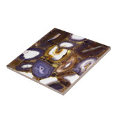 Paars bruin wit Agate-ontwerp Tegeltje (Zijkant)