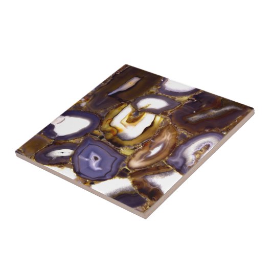 Paars bruin wit Agate-ontwerp Tegeltje (Zijkant)