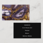 Paars bruin wit Agate-ontwerp Visitekaartje (Voorkant / Achterkant)