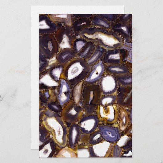 Paars bruin-wit-rotssteenpatroon briefpapier (Voorkant / Achterkant)