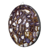 Paars bruin-wit-rotssteenpatroon dartbord (Voorkant Rechts)