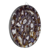 Paars bruin-wit-rotssteenpatroon dartbord (Voorkant Links)