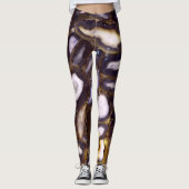 Paars bruin-wit-rotssteenpatroon leggings (Voorkant)